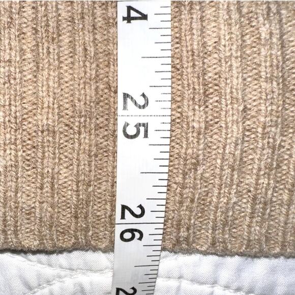 J.Crew Mens Size Medium Brown Lambswool 1/4 Zip Long Sleeve Sweater - Picture 7 of 7